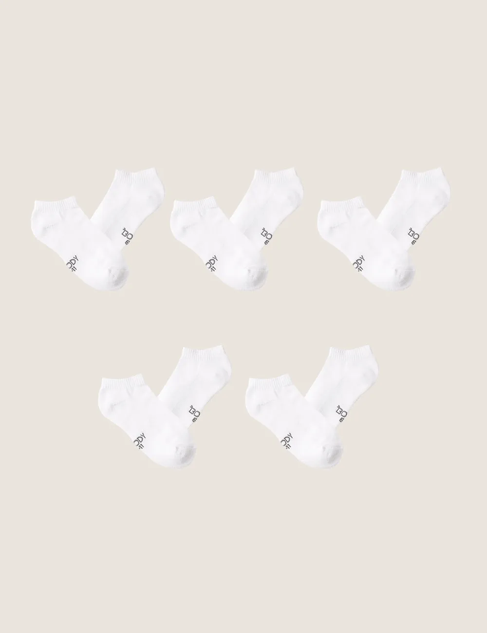 5-Pack Men's Cushioned Ankle Socks - White