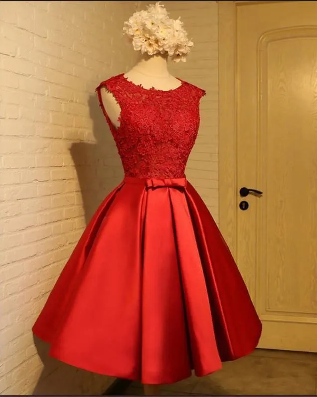 A-line Homecoming Dress Chic Red Short Prom Dress Party Dress  PD388