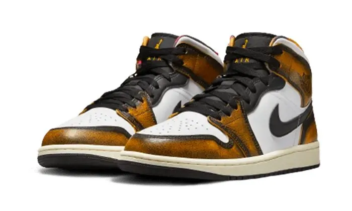 Air Jordan 1 Mid SE Orange Wear-Away