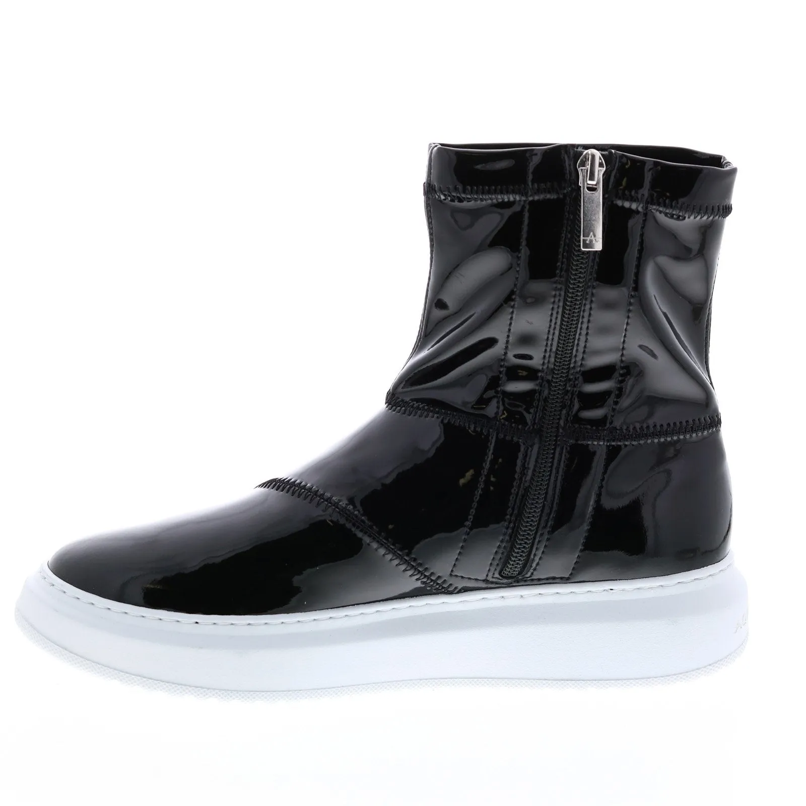 Aquatalia Lidia Stretch Patent Womens Black Lifestyle Sneakers Shoes