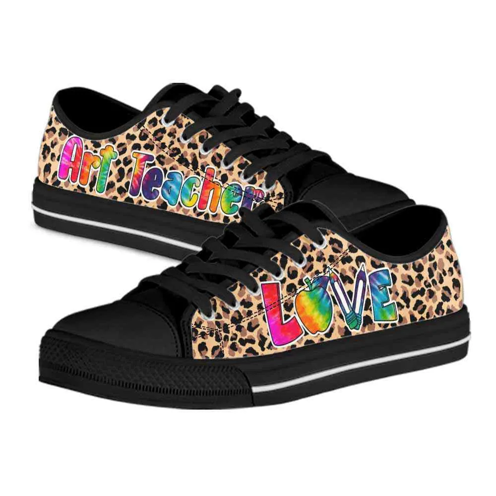 Art Teacher Leopard Love Low Top Shoes, Teacher Shoes, Low Top Sneakers