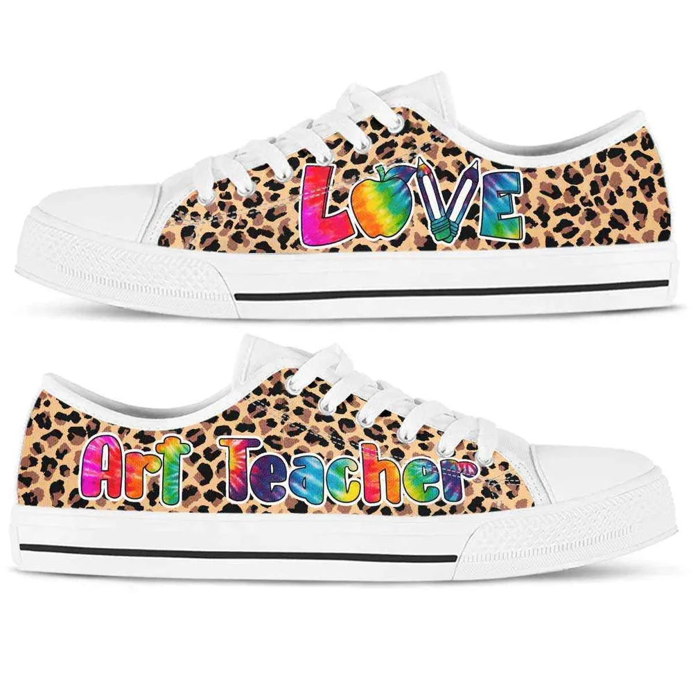 Art Teacher Leopard Love Low Top Shoes, Teacher Shoes, Low Top Sneakers