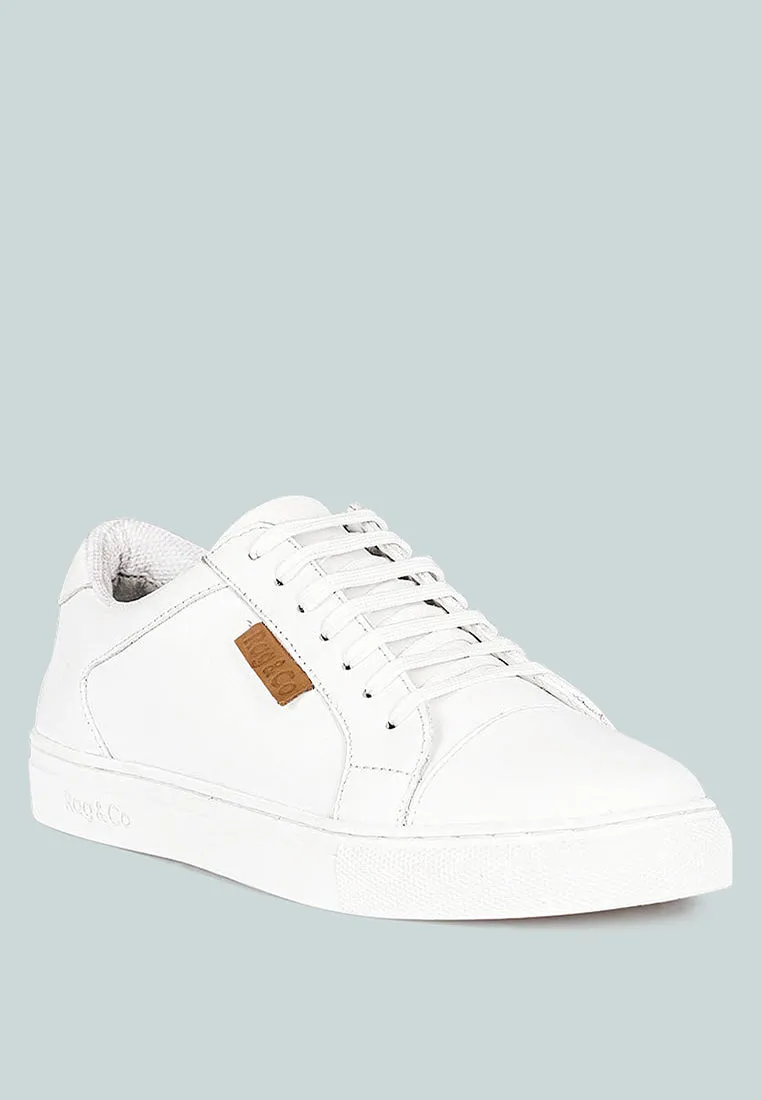 ASHFORD White Fine Leather Handcrafted Sneakers