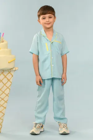 Beryl- Aqua Blue Coord Set For Boys