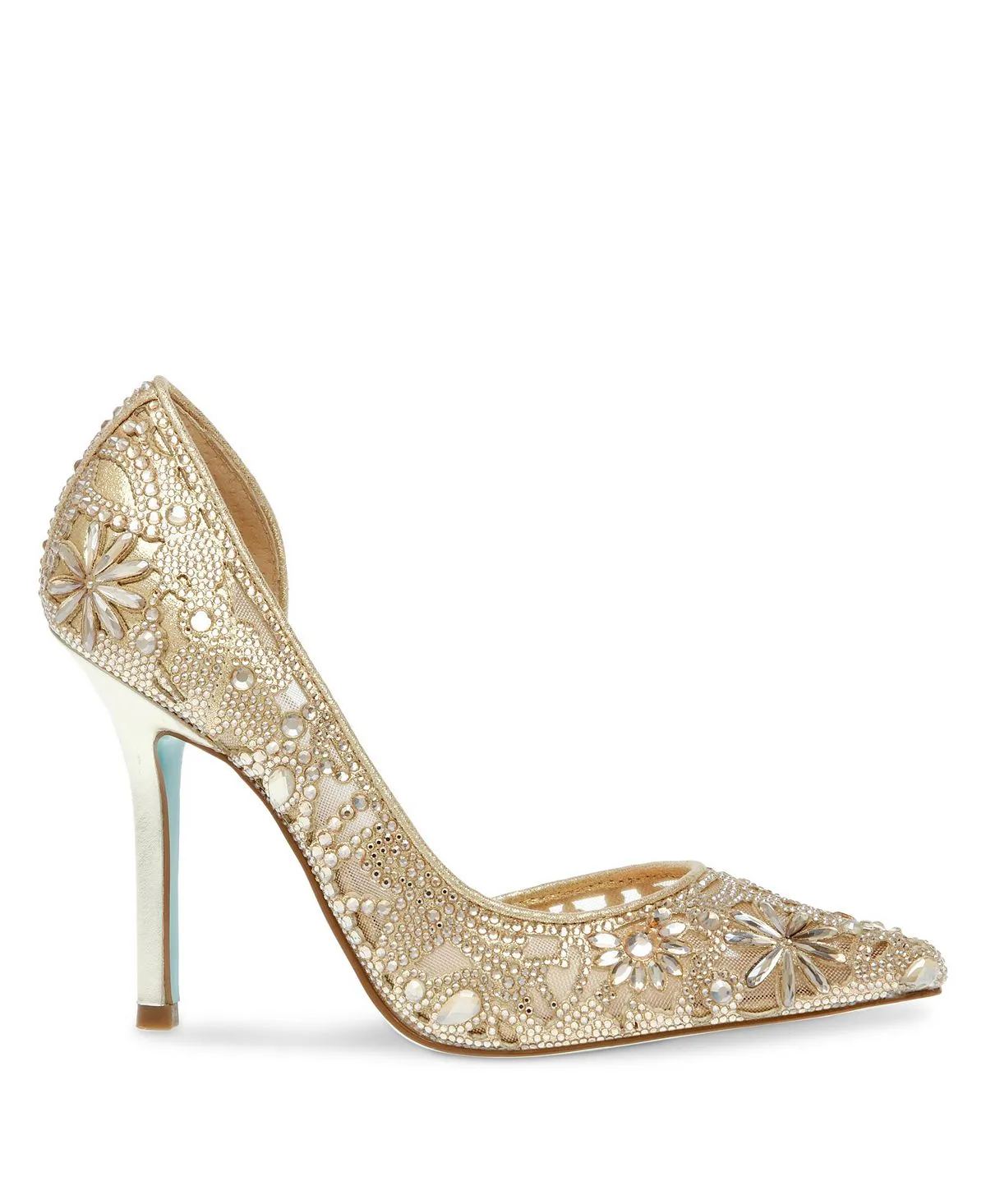 Betsey Johnson Women's Chic Rhinestone Pumps Gold