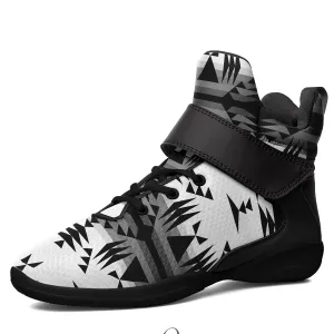 Between the Mountains White and Black Ipottaa Basketball / Sport High Top Shoes - Black Sole