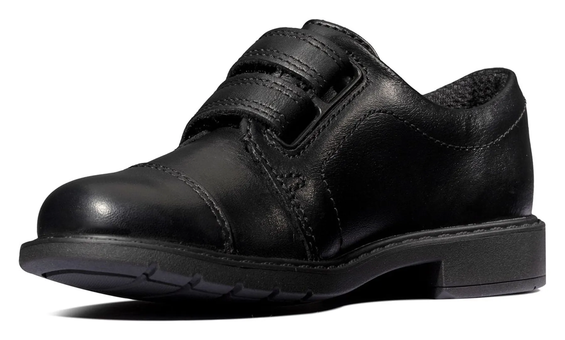 Boys Clarks Scala Skye Kid Black Leather Shoes