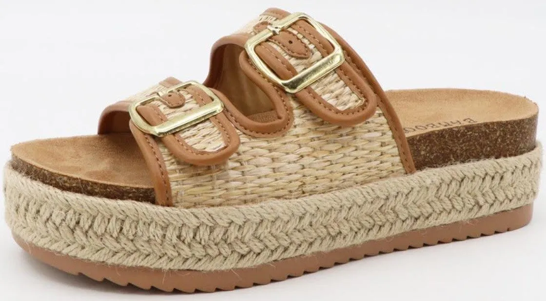 BRAKE-01 Natural Woven Raffia Sandal