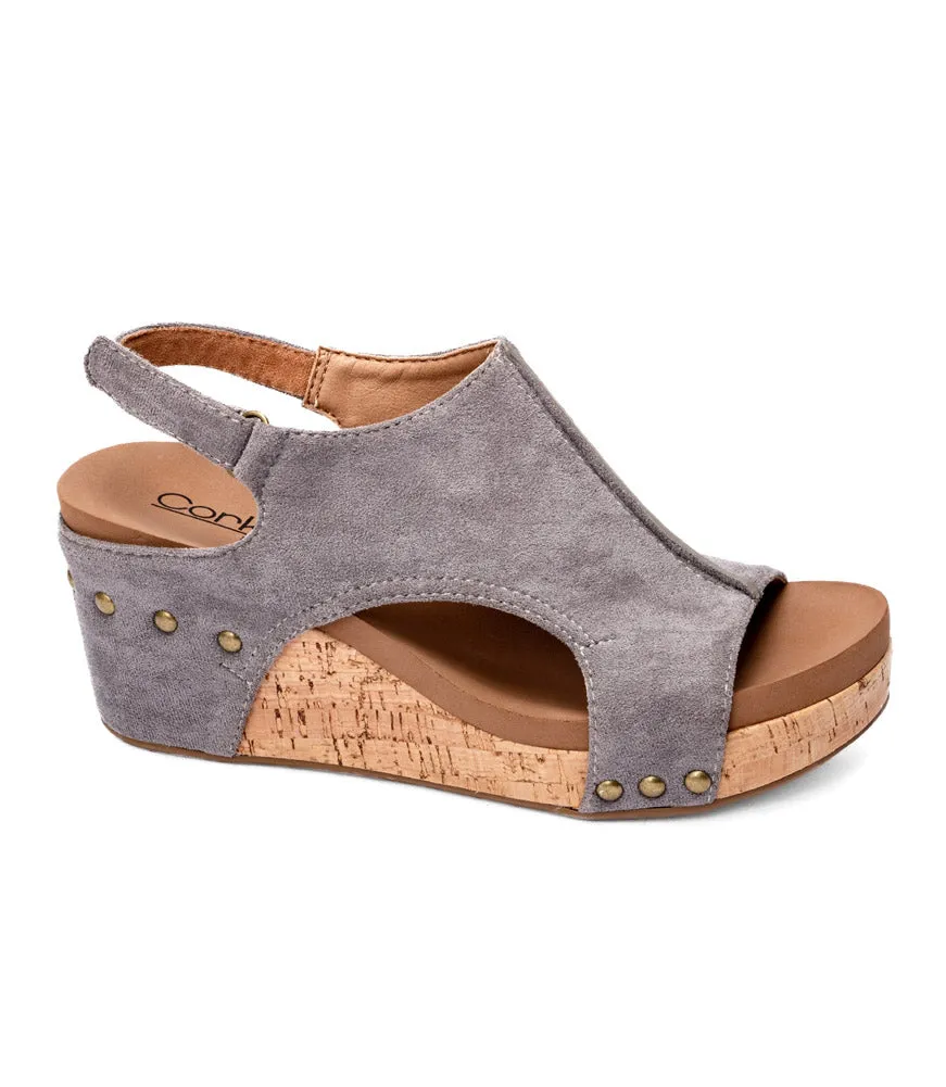 Carley in Light Grey Faux Suede by Corkys