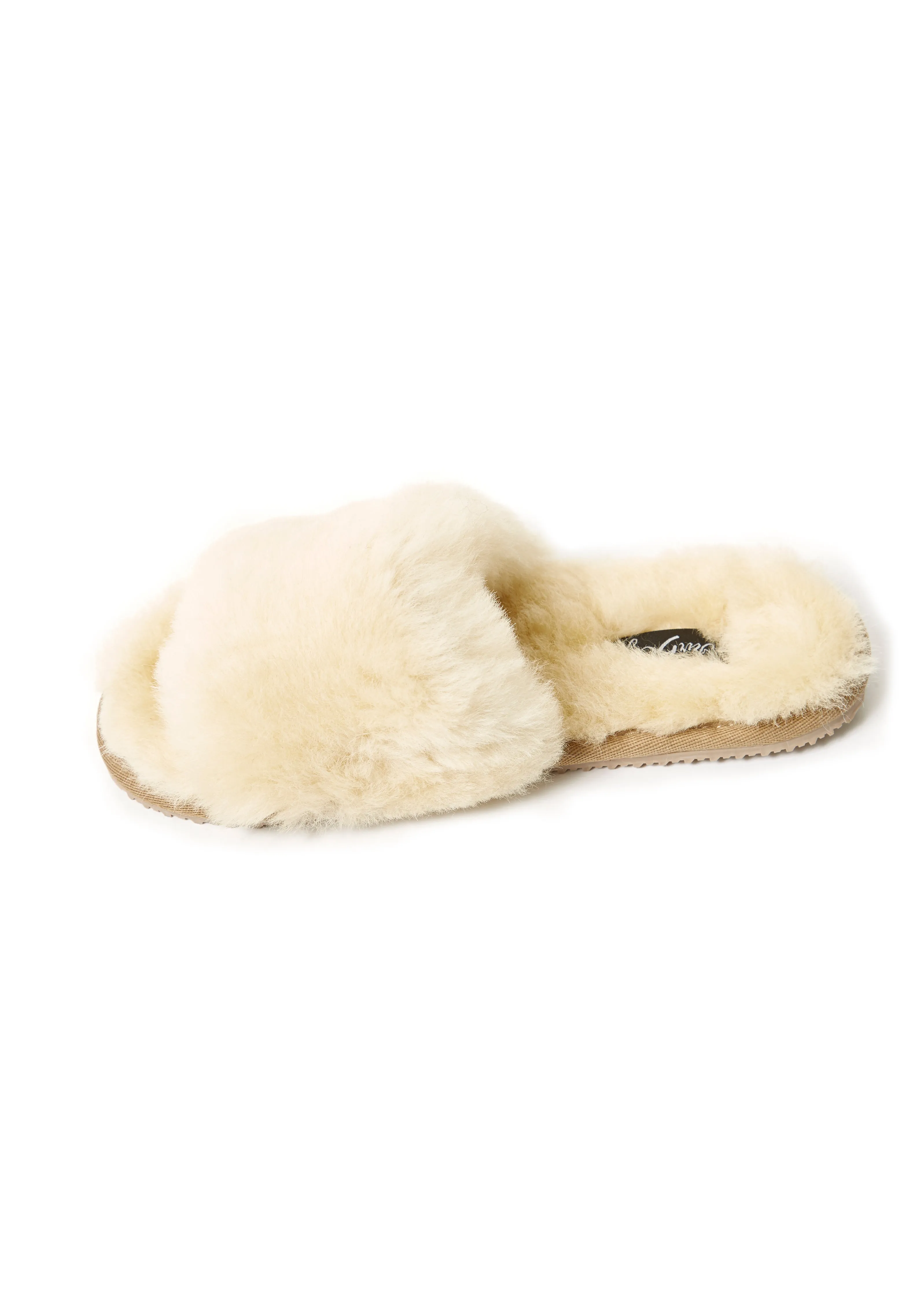 Deep Classic Cream Luxury Sheepskin Slipper Slides