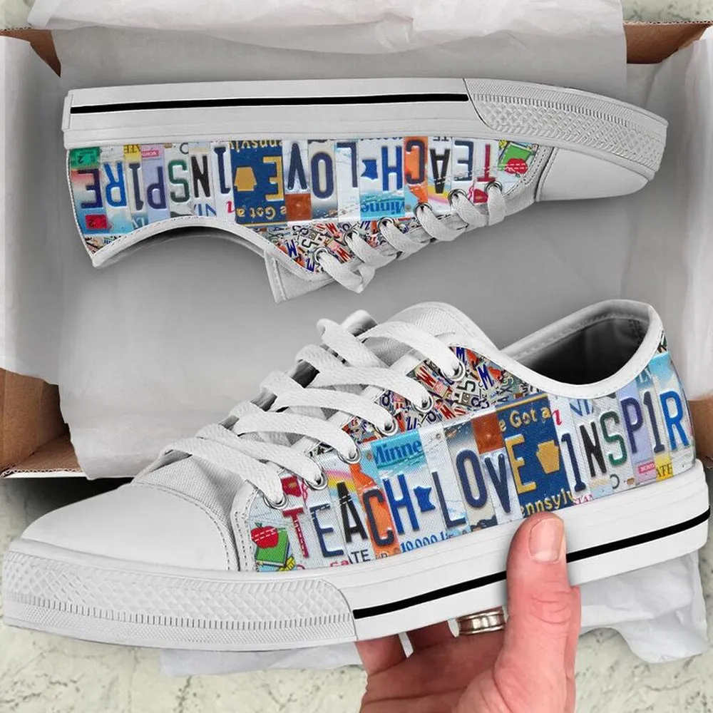 Director Of Preschool License Plates Low Top Shoes, Teacher Shoes, Low Top Sneakers