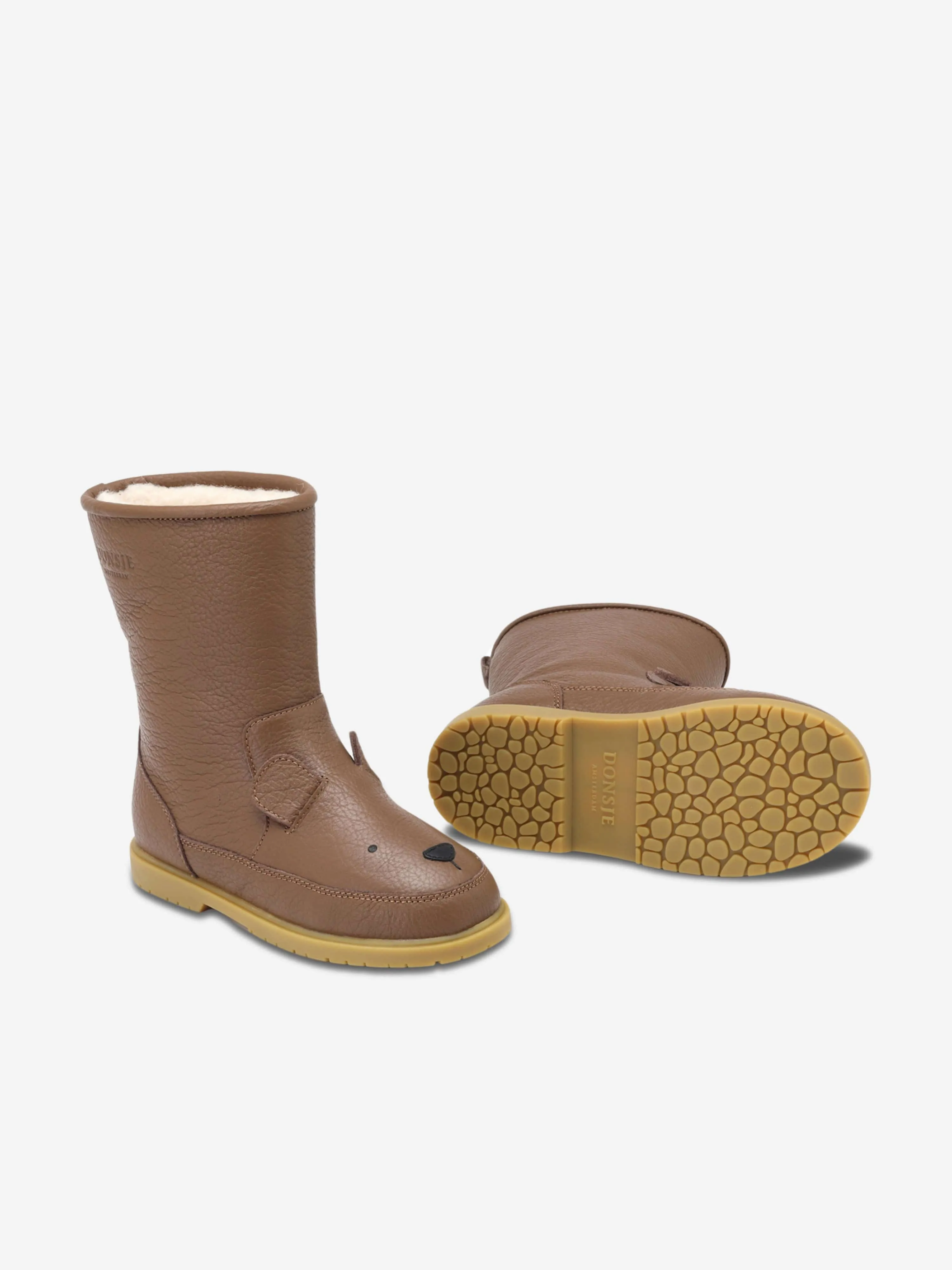 Donsje Kids Wadudu Classic Bear Boots in Brown