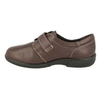 Easy b Healey Ladies Wineberry Velcro Strap EE Fit Shoe