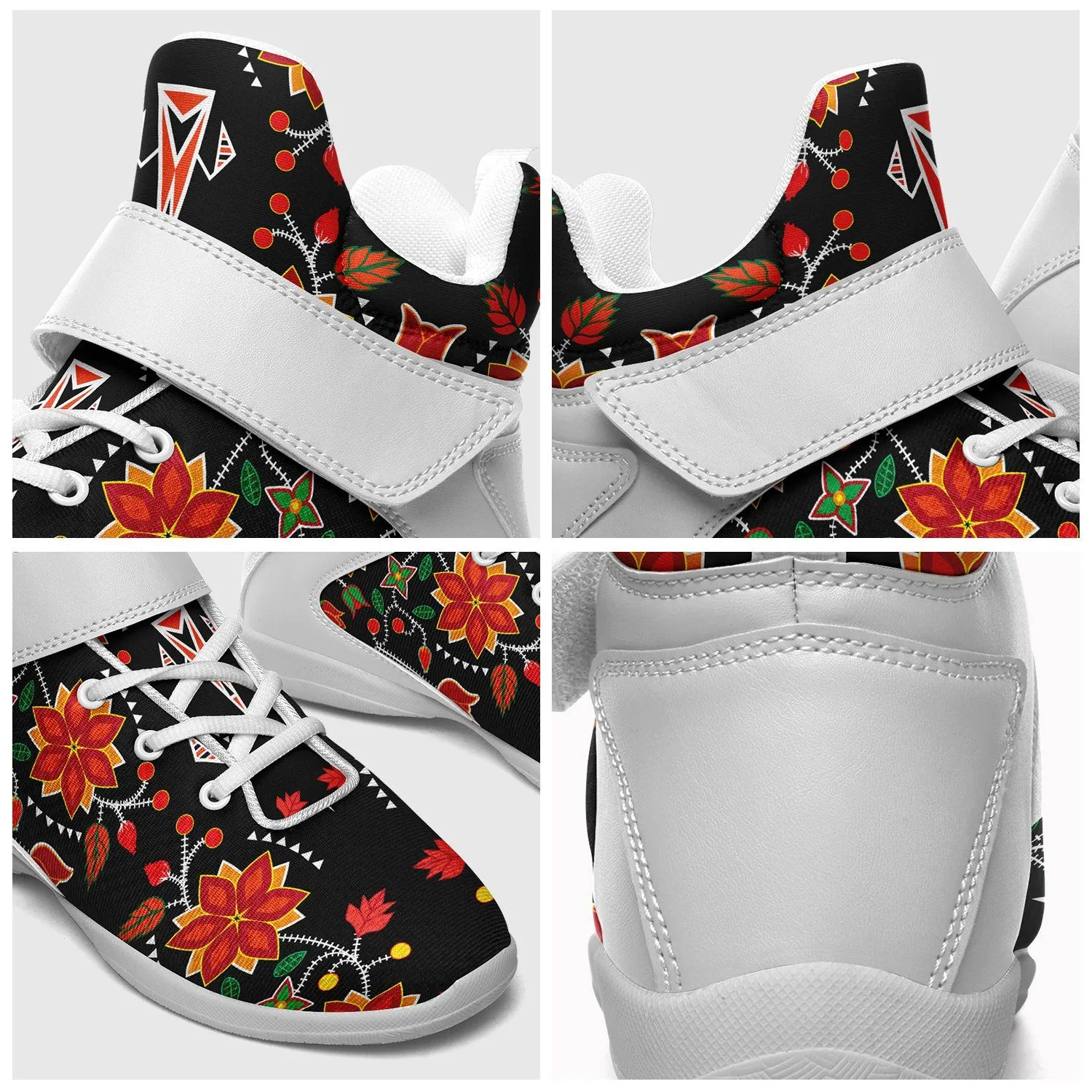 Floral Beadwork Six Bands Ipottaa Basketball / Sport High Top Shoes