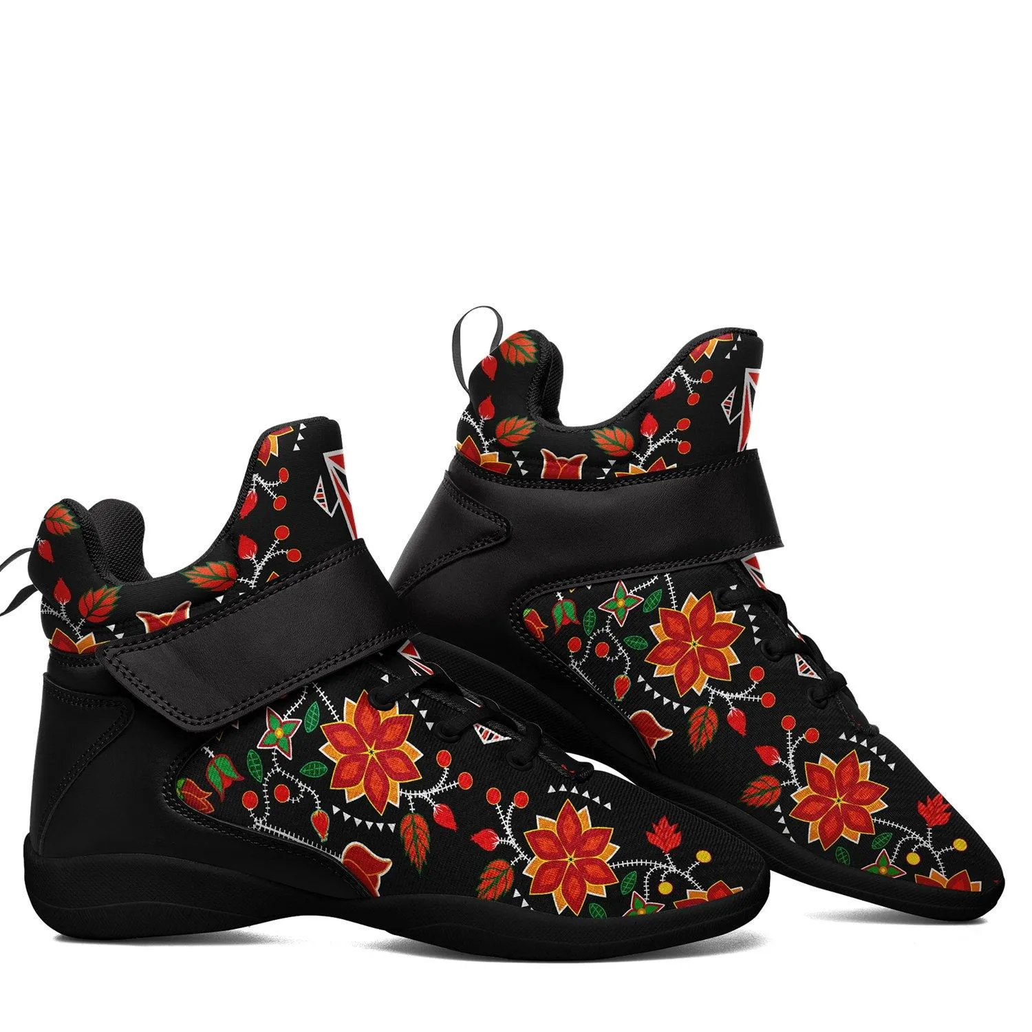 Floral Beadwork Six Bands Ipottaa Basketball / Sport High Top Shoes