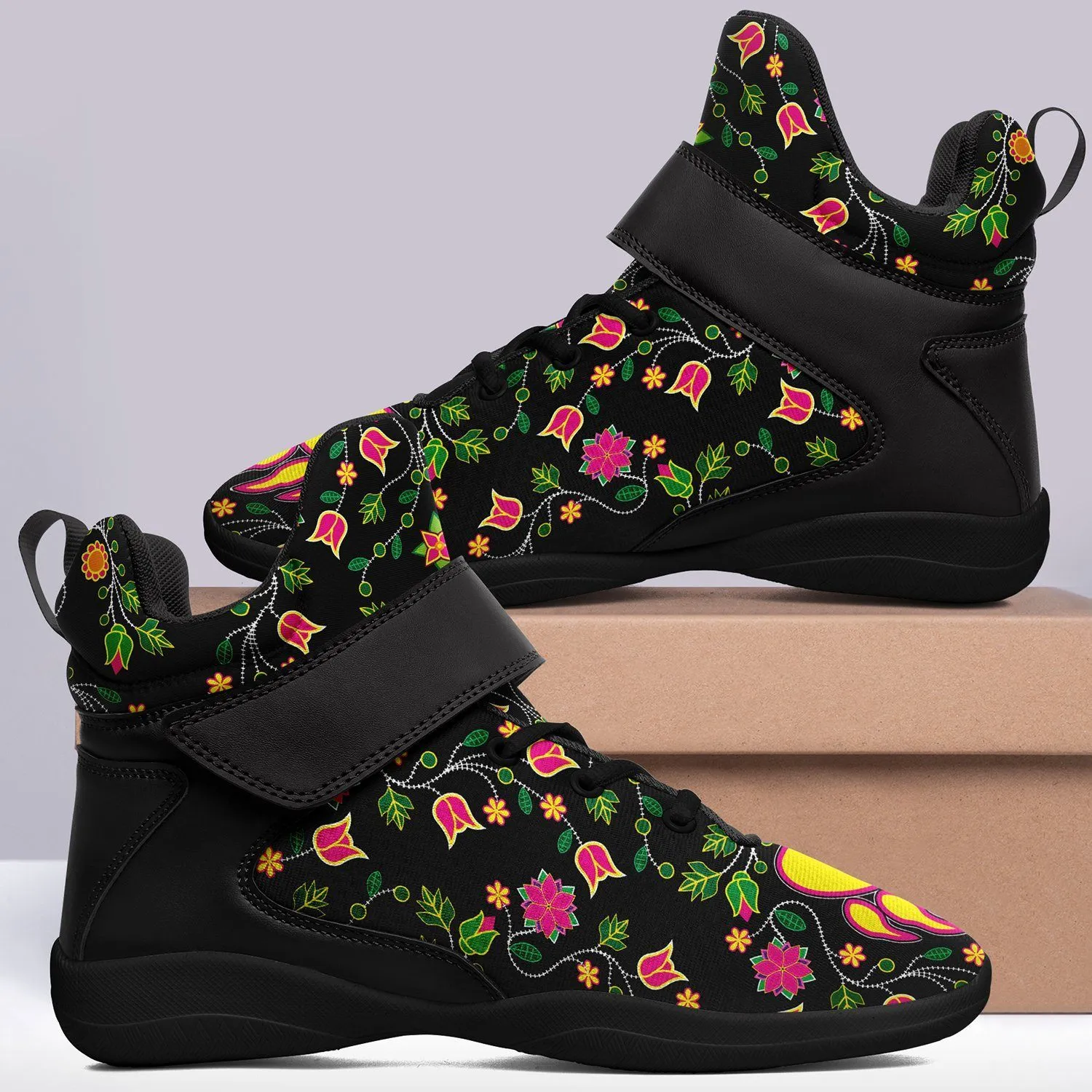 Floral Bearpaw Ipottaa Basketball / Sport High Top Shoes - Black Sole