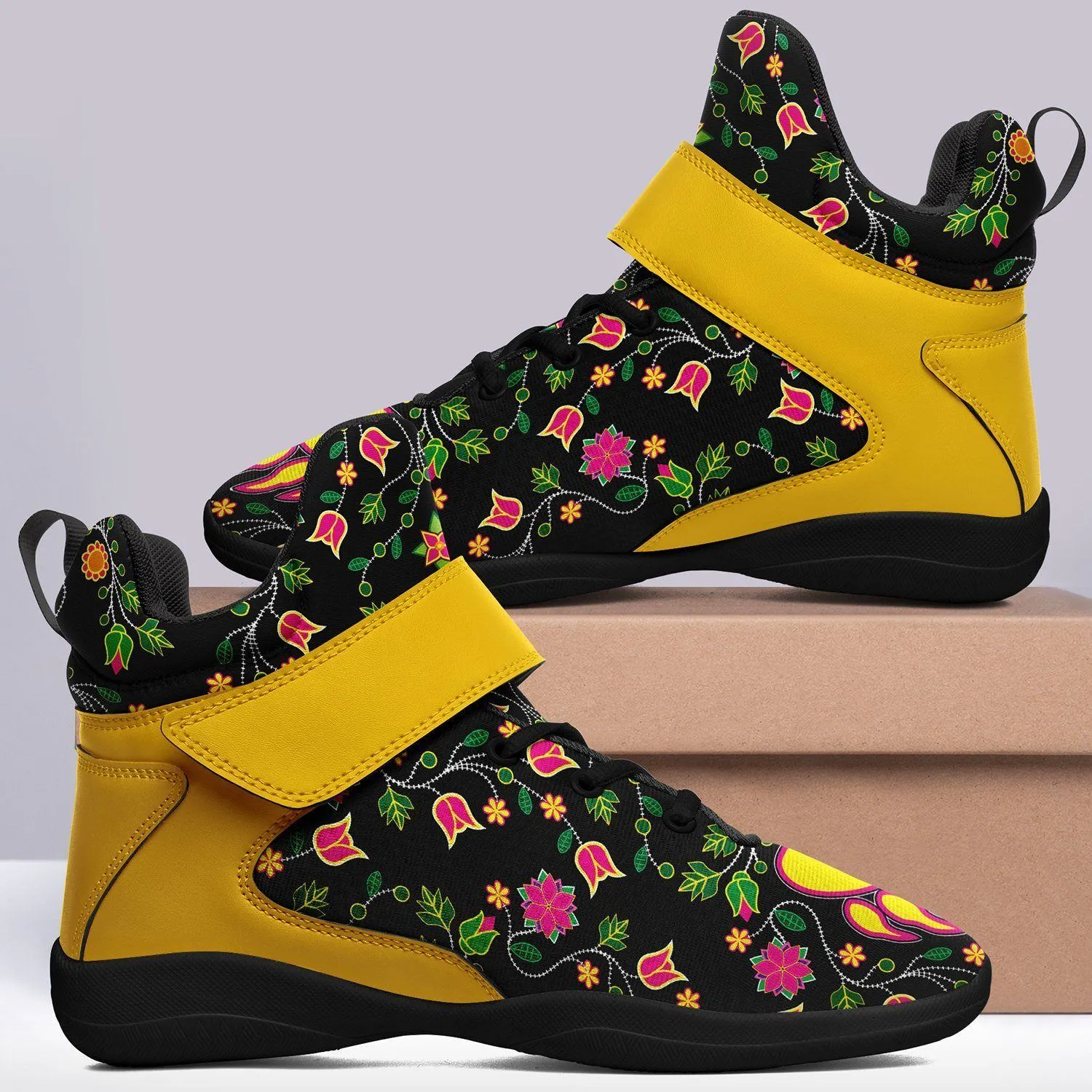 Floral Bearpaw Ipottaa Basketball / Sport High Top Shoes - Black Sole