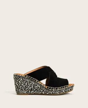 GENTLE SOULS - Charli Suede Woven Espadrille Wedge
