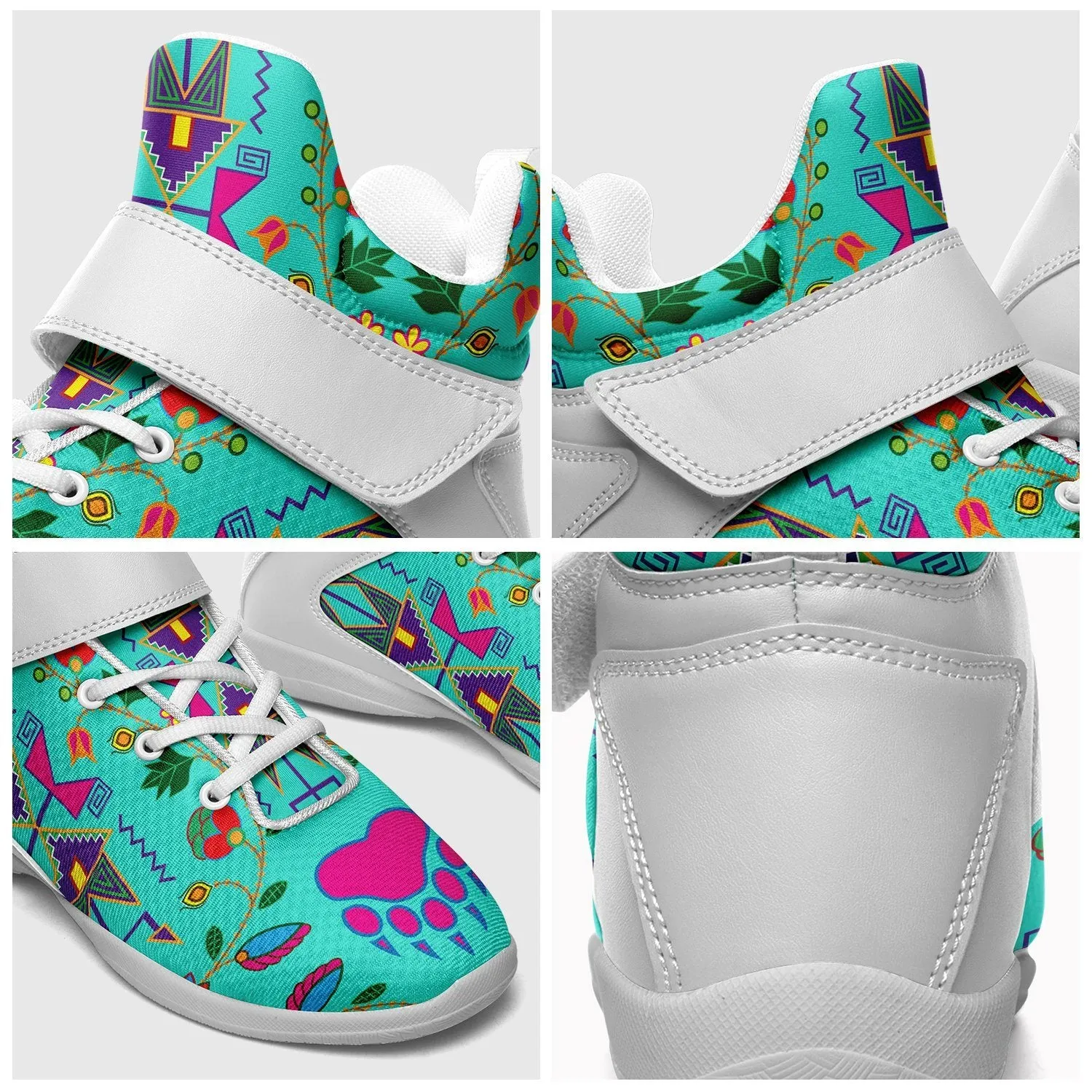 Geometric Floral Fall Sky Ipottaa Basketball / Sport High Top Shoes