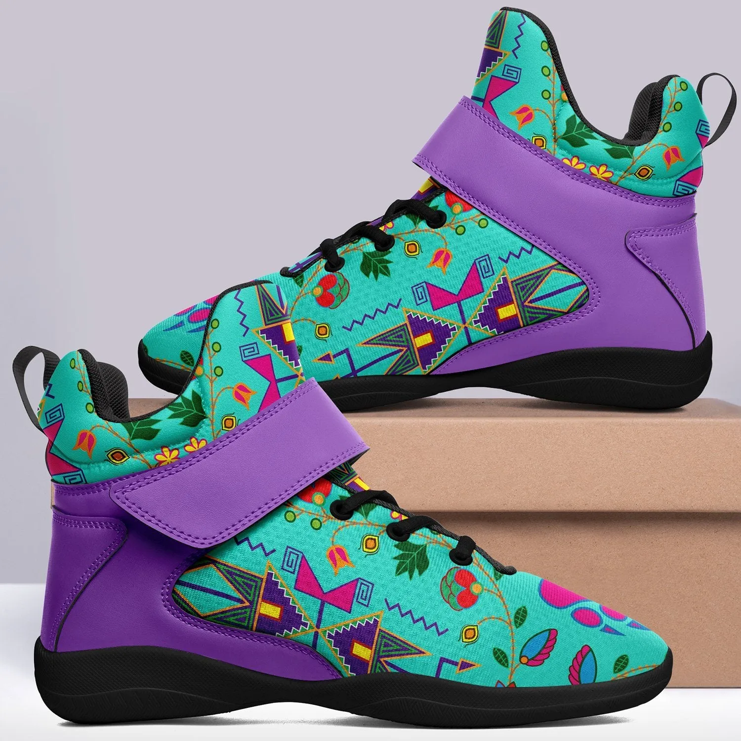 Geometric Floral Fall Sky Ipottaa Basketball / Sport High Top Shoes