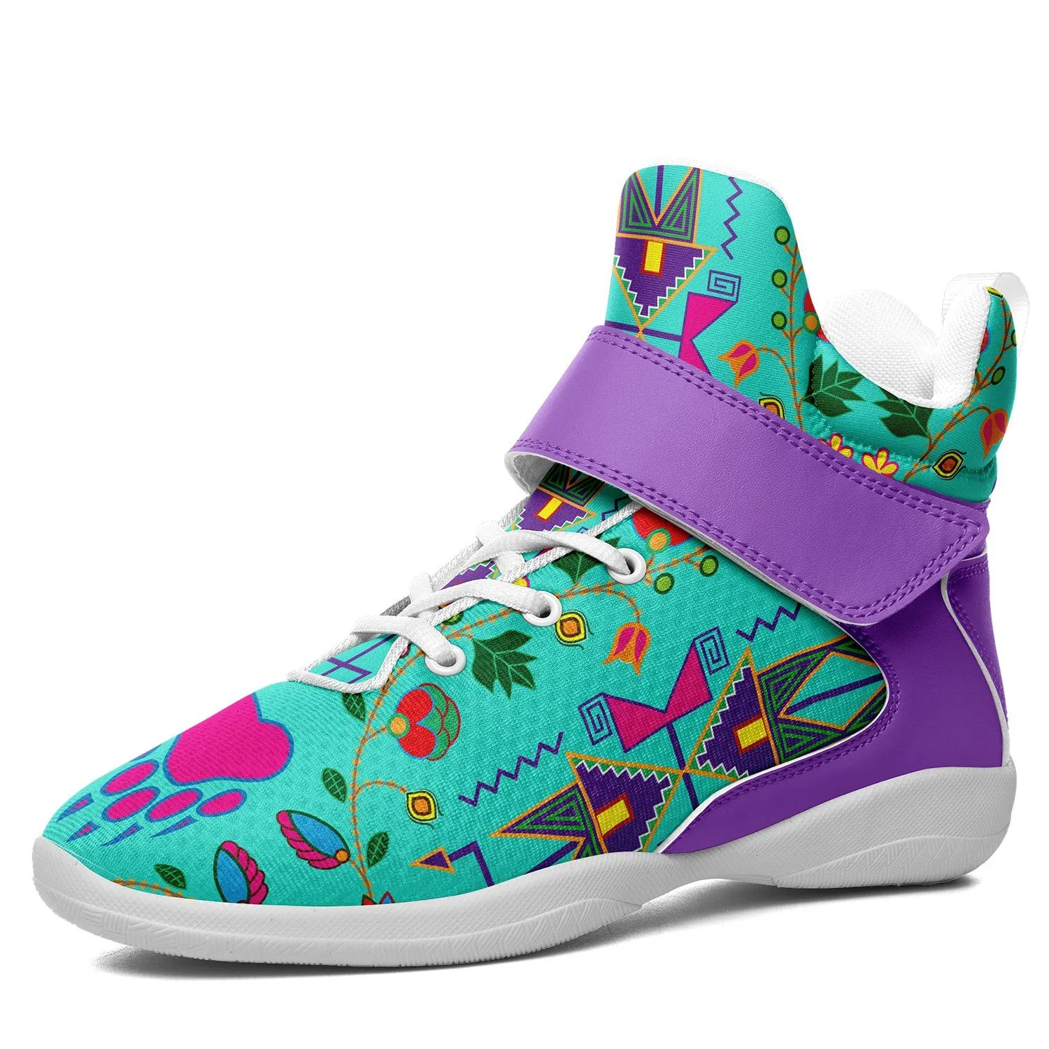 Geometric Floral Fall Sky Ipottaa Basketball / Sport High Top Shoes