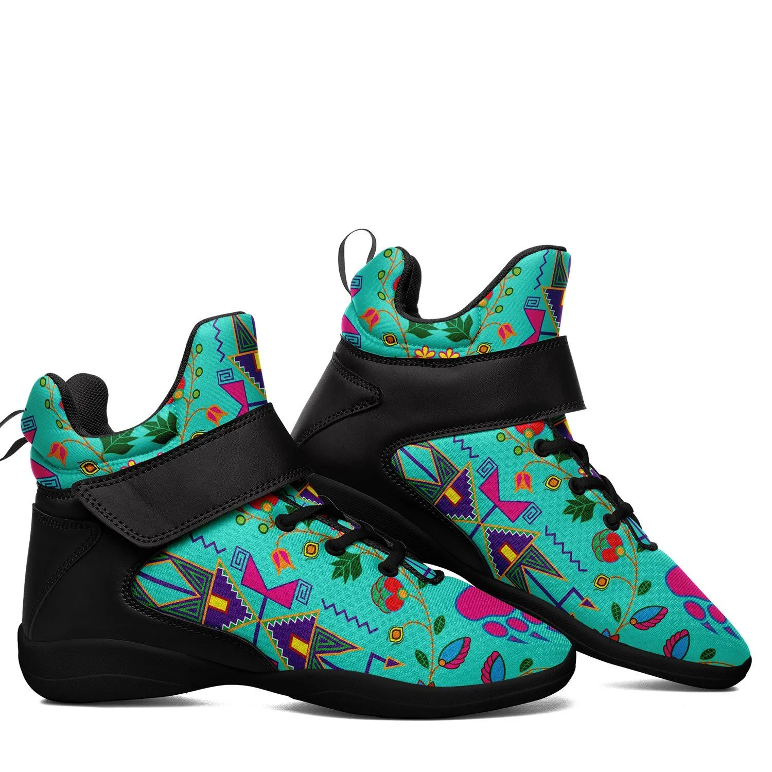 Geometric Floral Fall Sky Ipottaa Basketball / Sport High Top Shoes