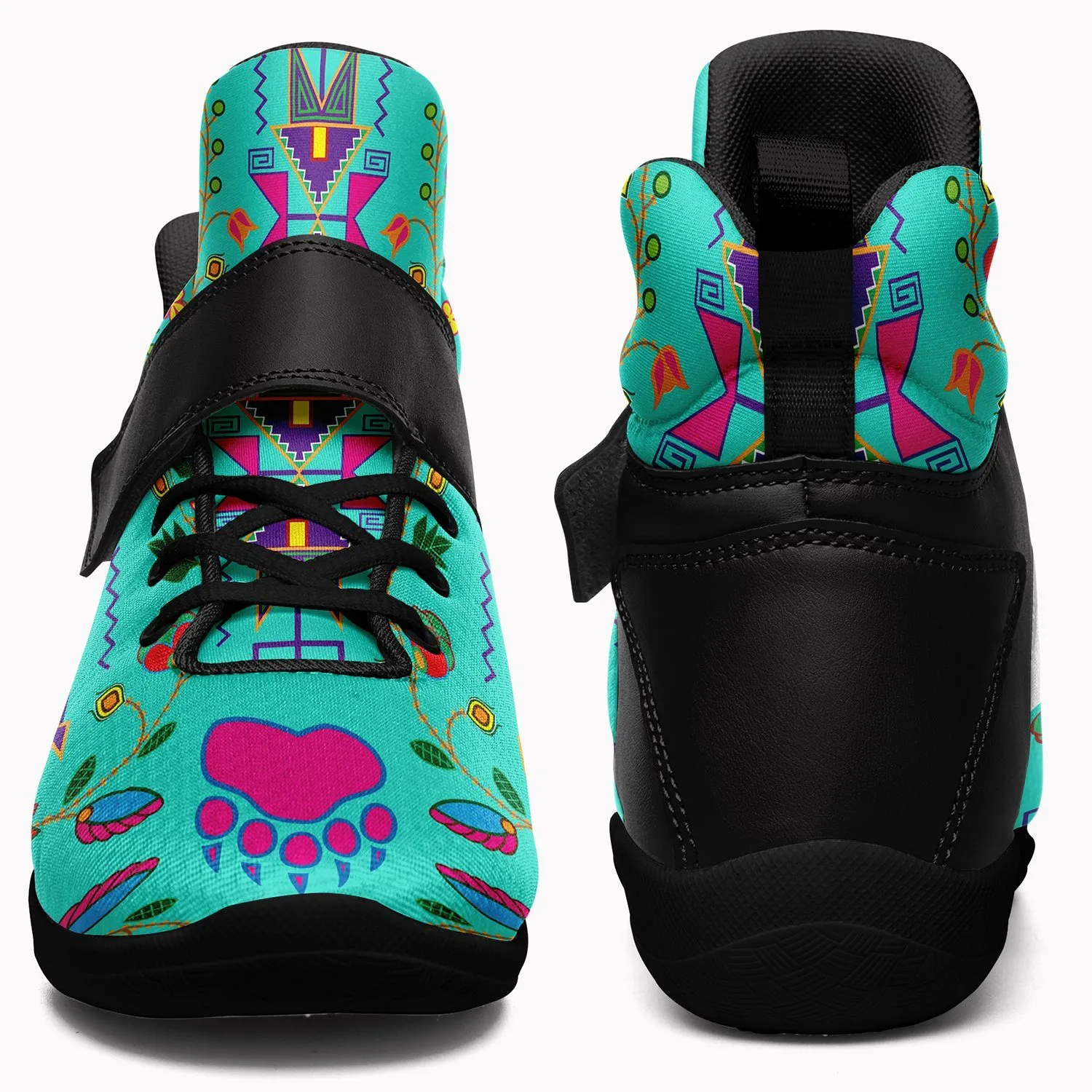 Geometric Floral Fall Sky Ipottaa Basketball / Sport High Top Shoes