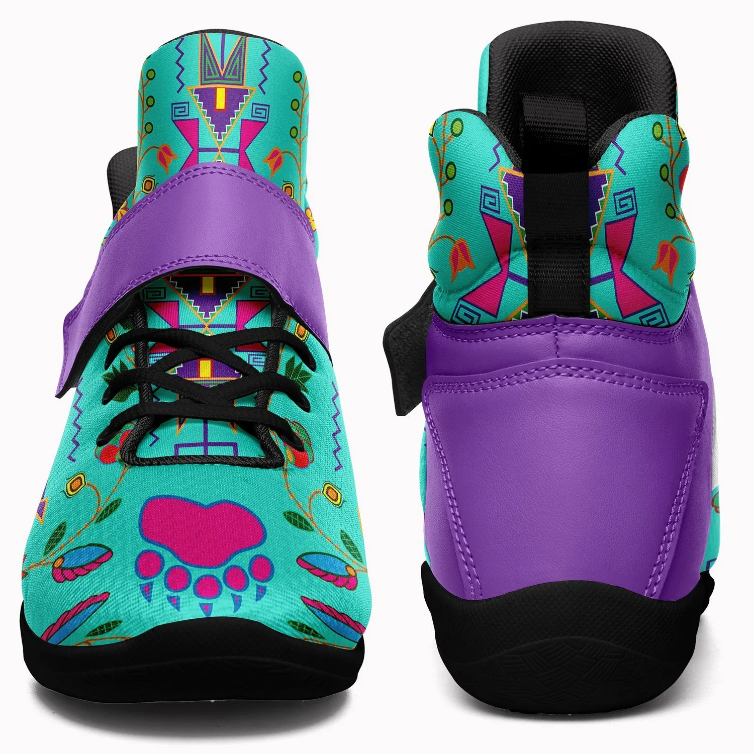 Geometric Floral Fall Sky Ipottaa Basketball / Sport High Top Shoes