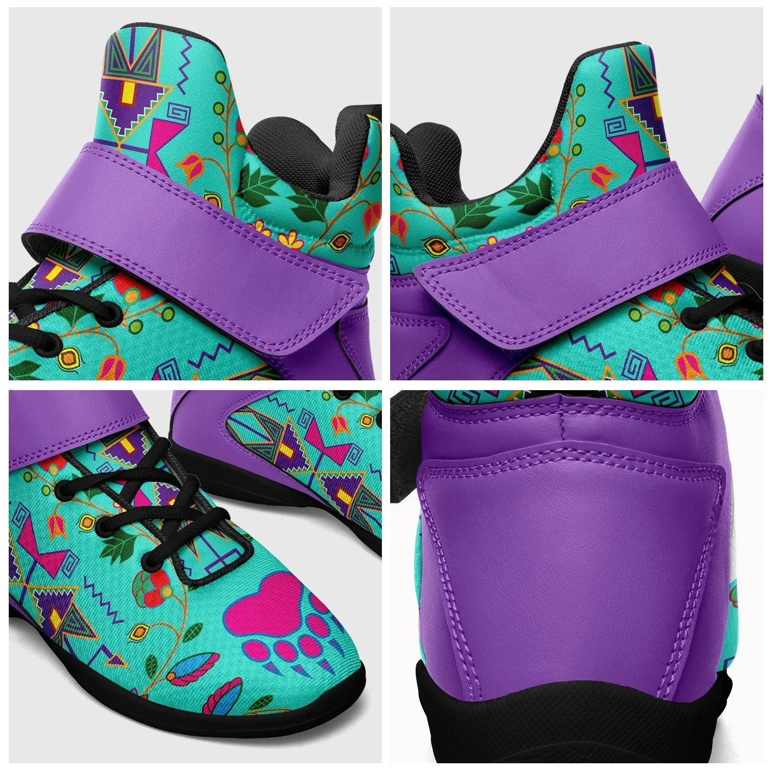 Geometric Floral Fall Sky Ipottaa Basketball / Sport High Top Shoes