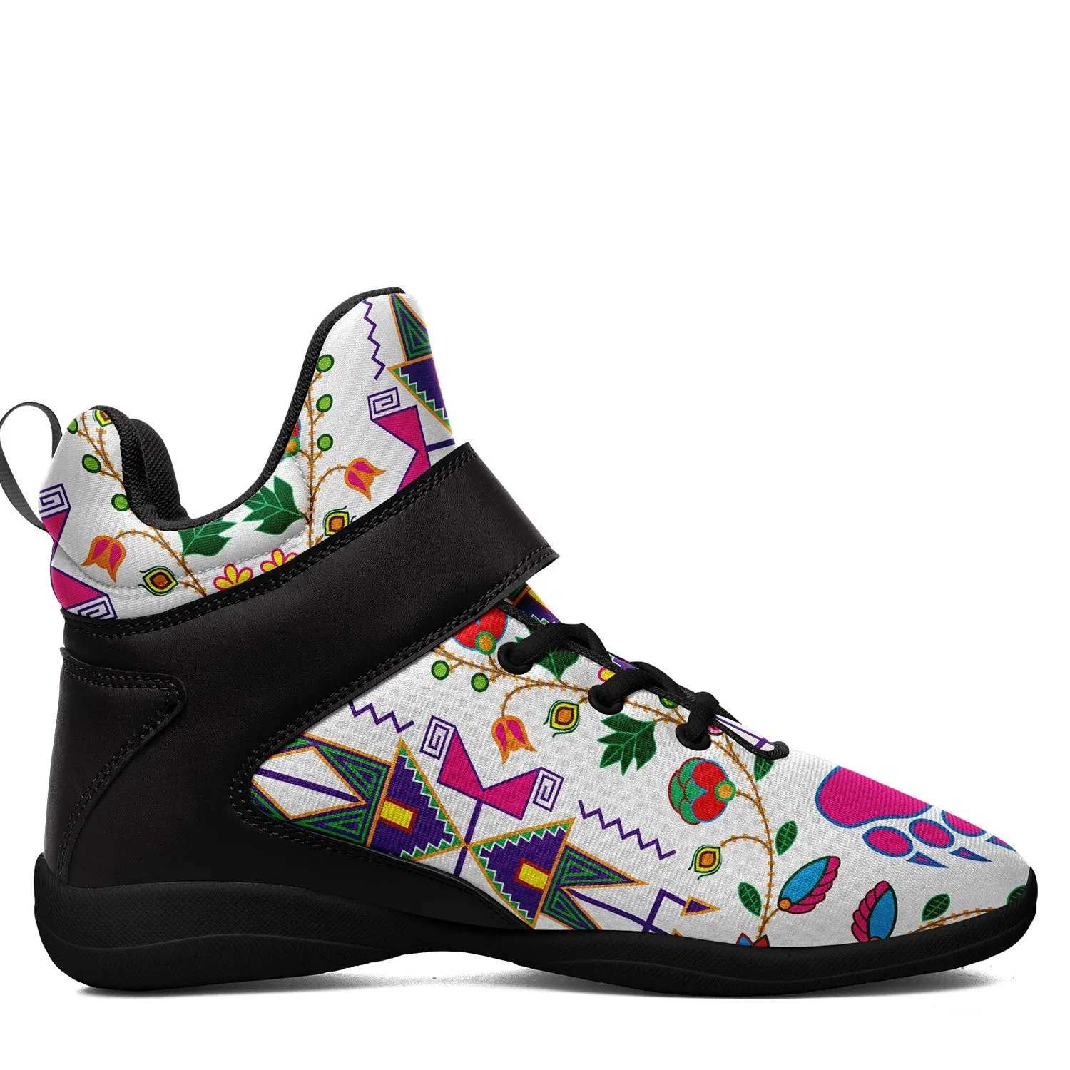 Geometric Floral Fall White Ipottaa Basketball / Sport High Top Shoes