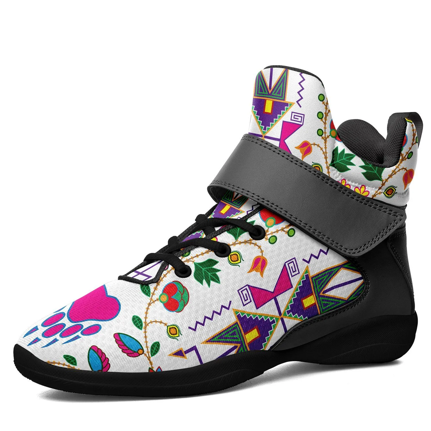 Geometric Floral Fall White Ipottaa Basketball / Sport High Top Shoes