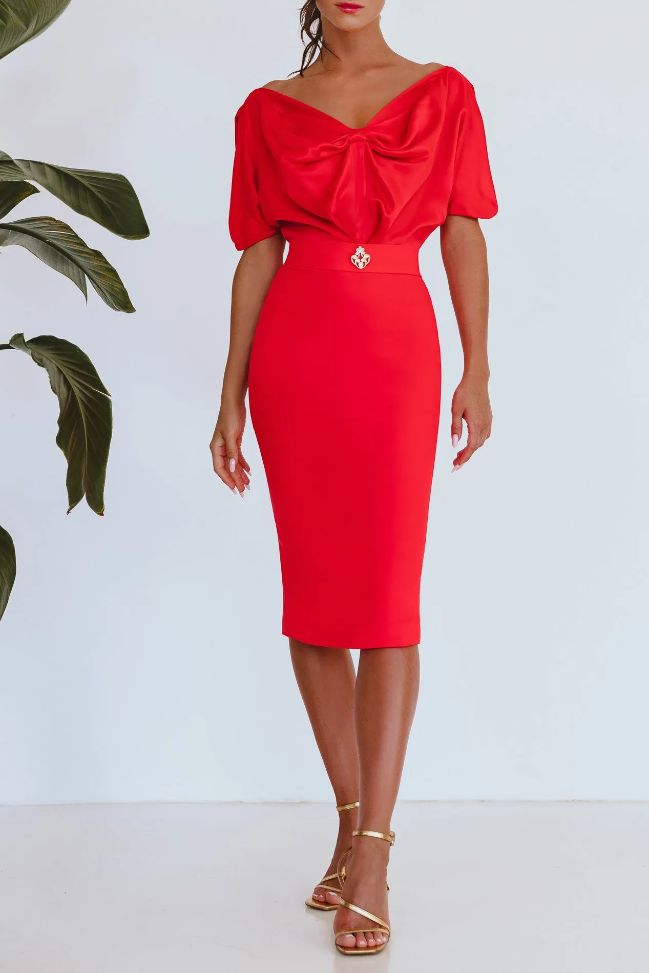 Greta Coral Red Dress