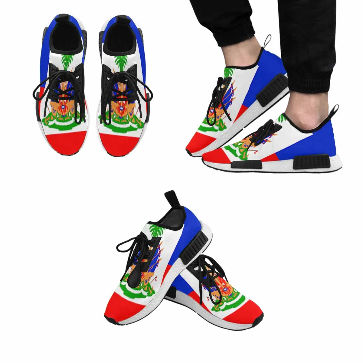 Haiti Flag Draco Running Men’s Shoes