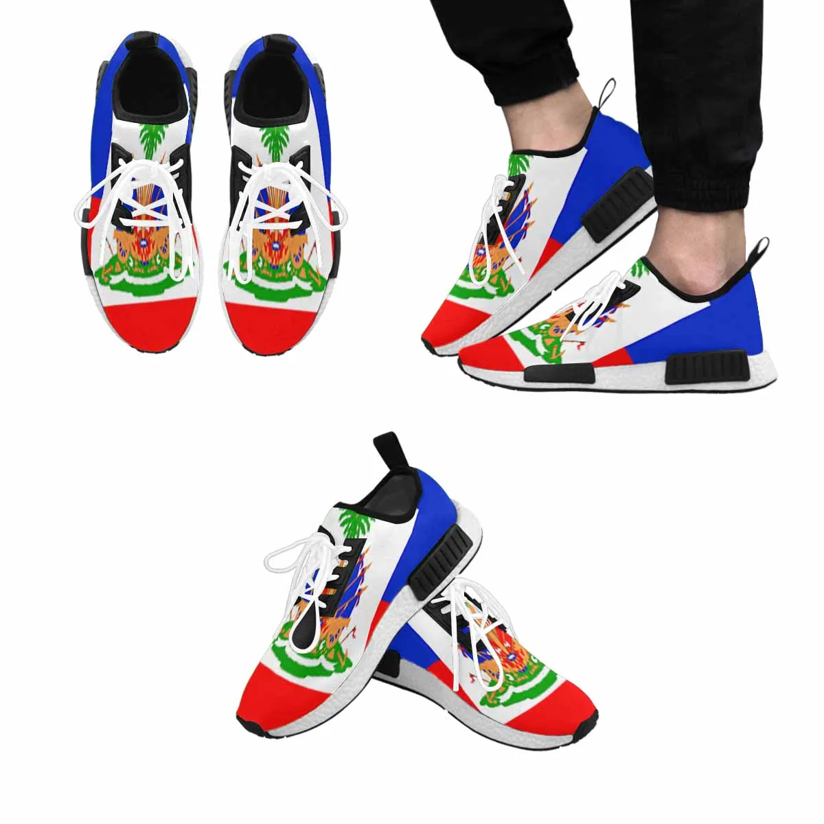 Haiti Flag Draco Running Men’s Shoes