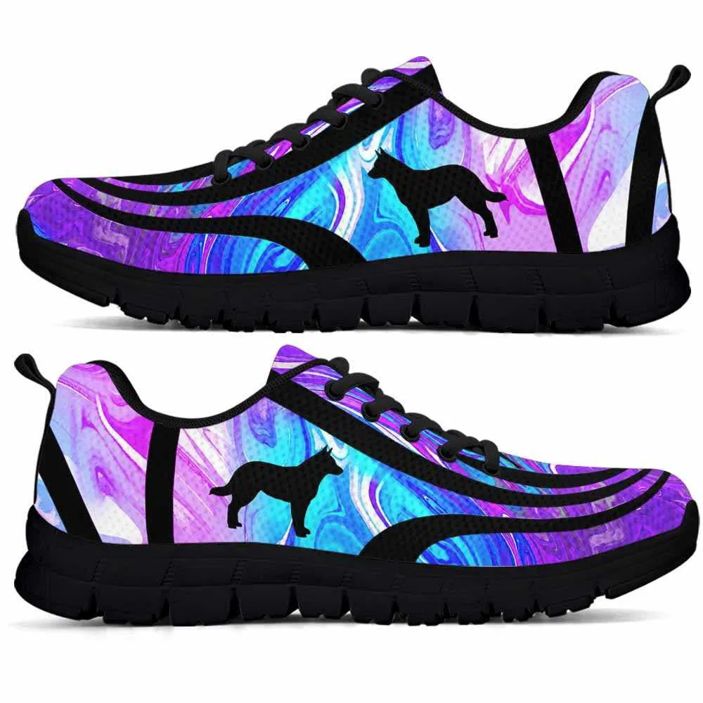 Heeler Sneaker, Heeler Dog Lovers Blue Purple Wave Sneakers Gym Running Shoes Gift Women Men, Heeler Shoes