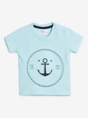 HOP Baby Light Aqua Nautical Print T-Shirt