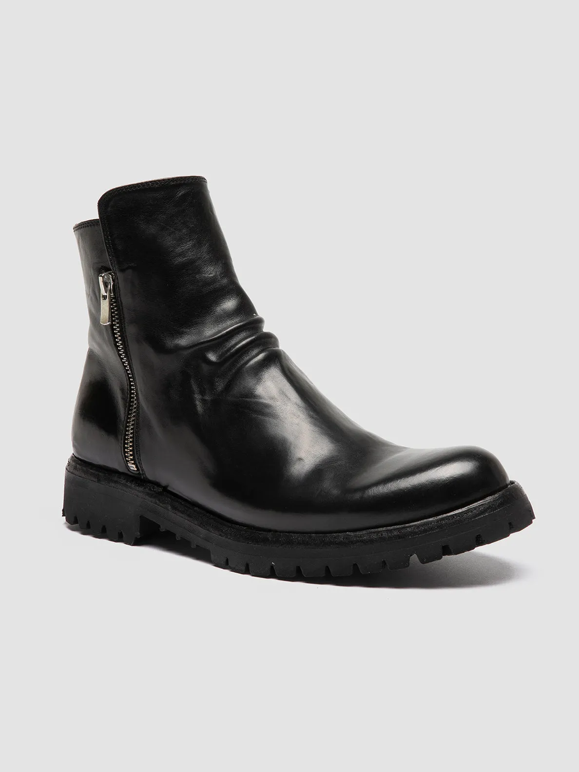 IKONIC 004 - Black Leather Zip Boots