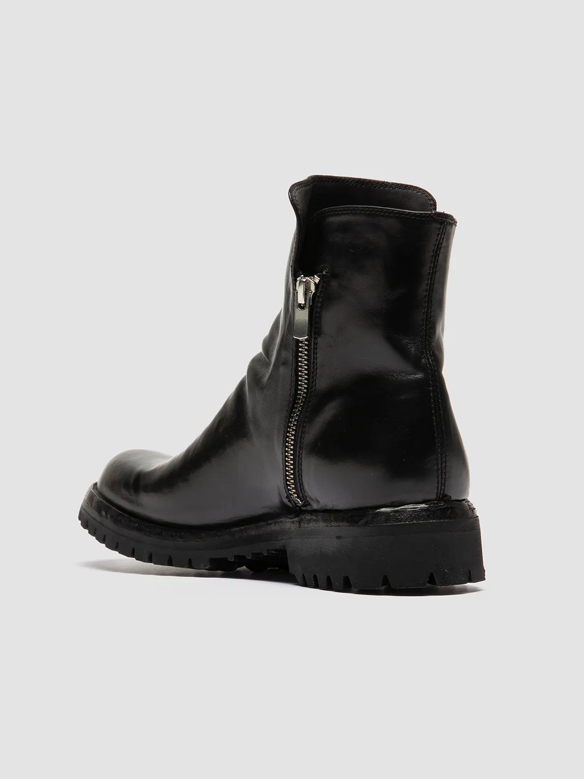 IKONIC 004 - Black Leather Zip Boots