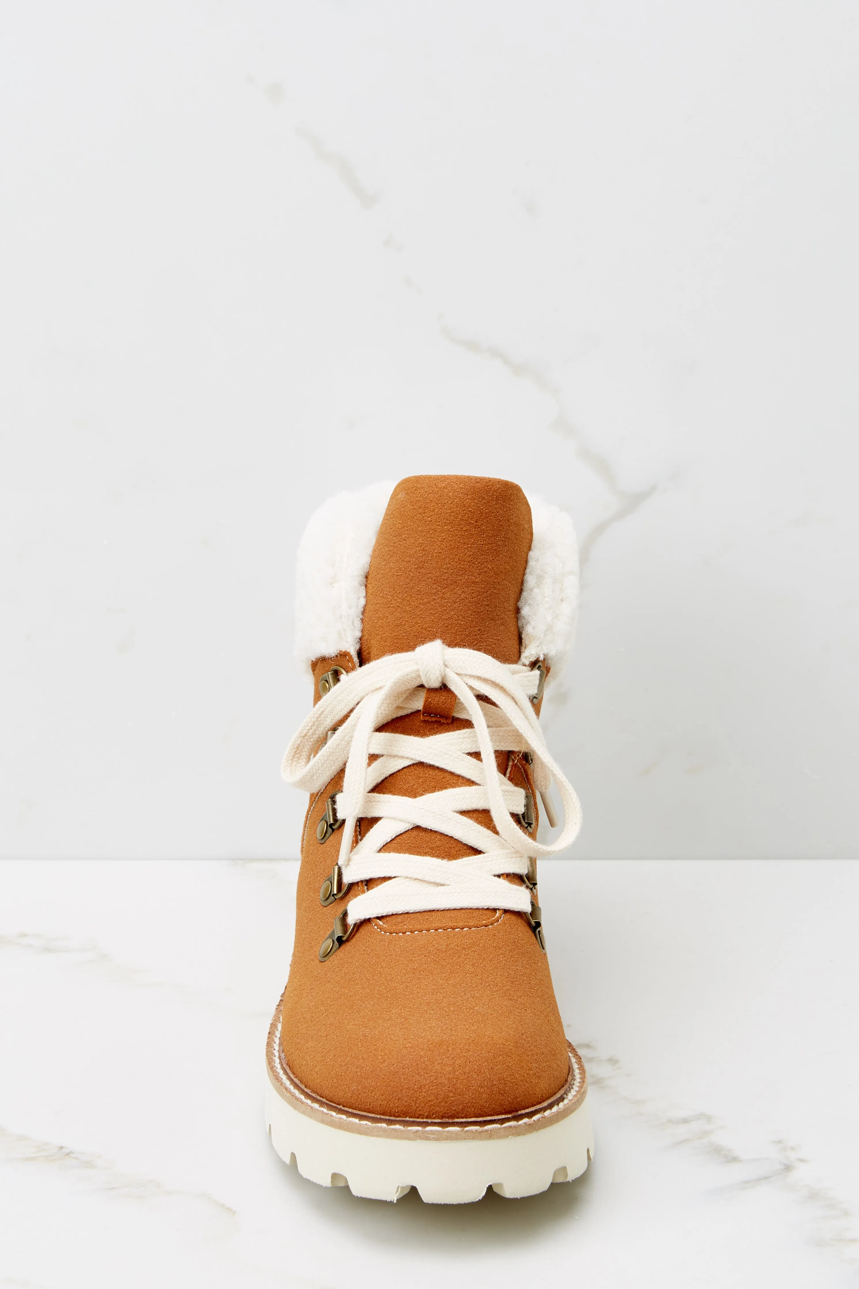 In Step Cognac Lace Up Boots