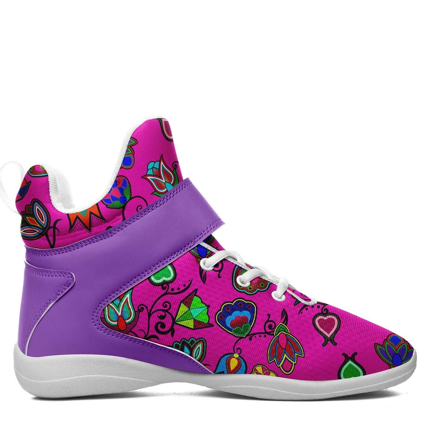 Indigenous Paisley Ipottaa Basketball / Sport High Top Shoes - White Sole