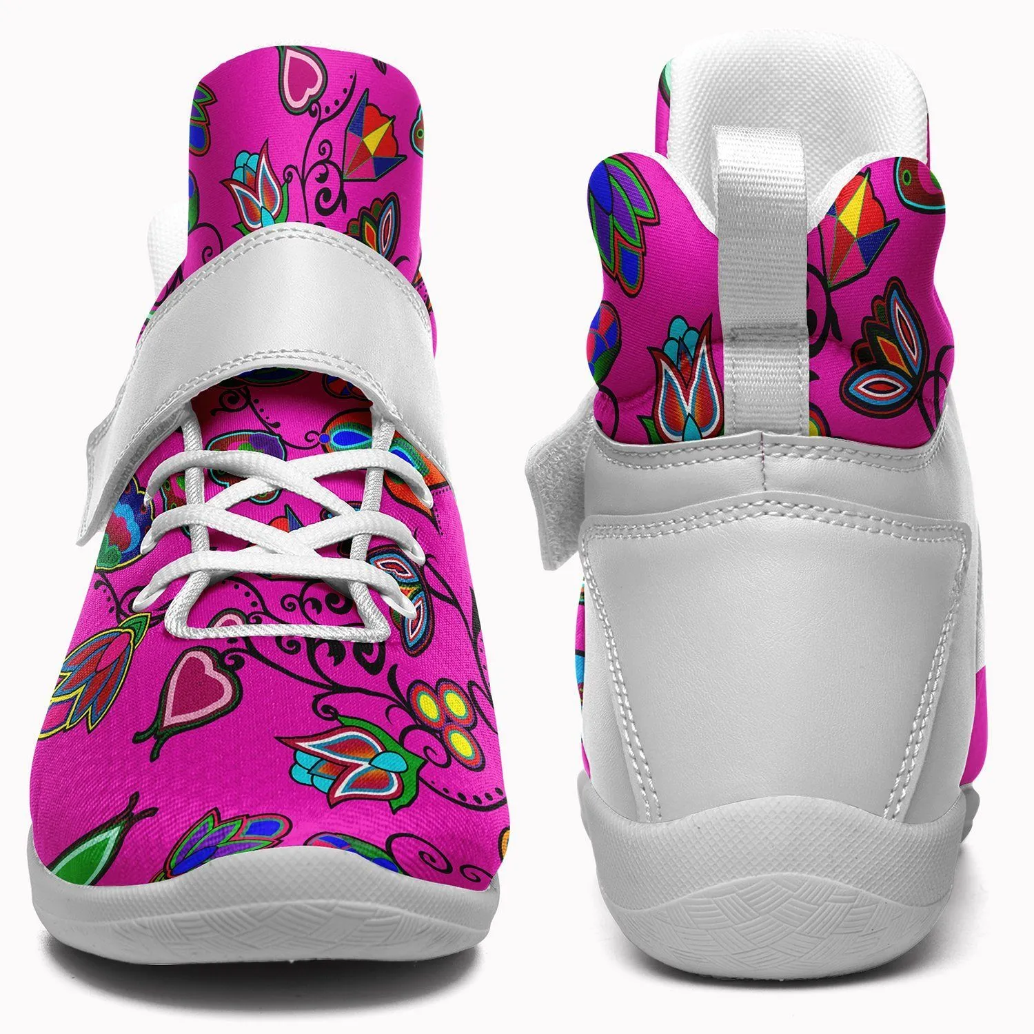 Indigenous Paisley Ipottaa Basketball / Sport High Top Shoes - White Sole