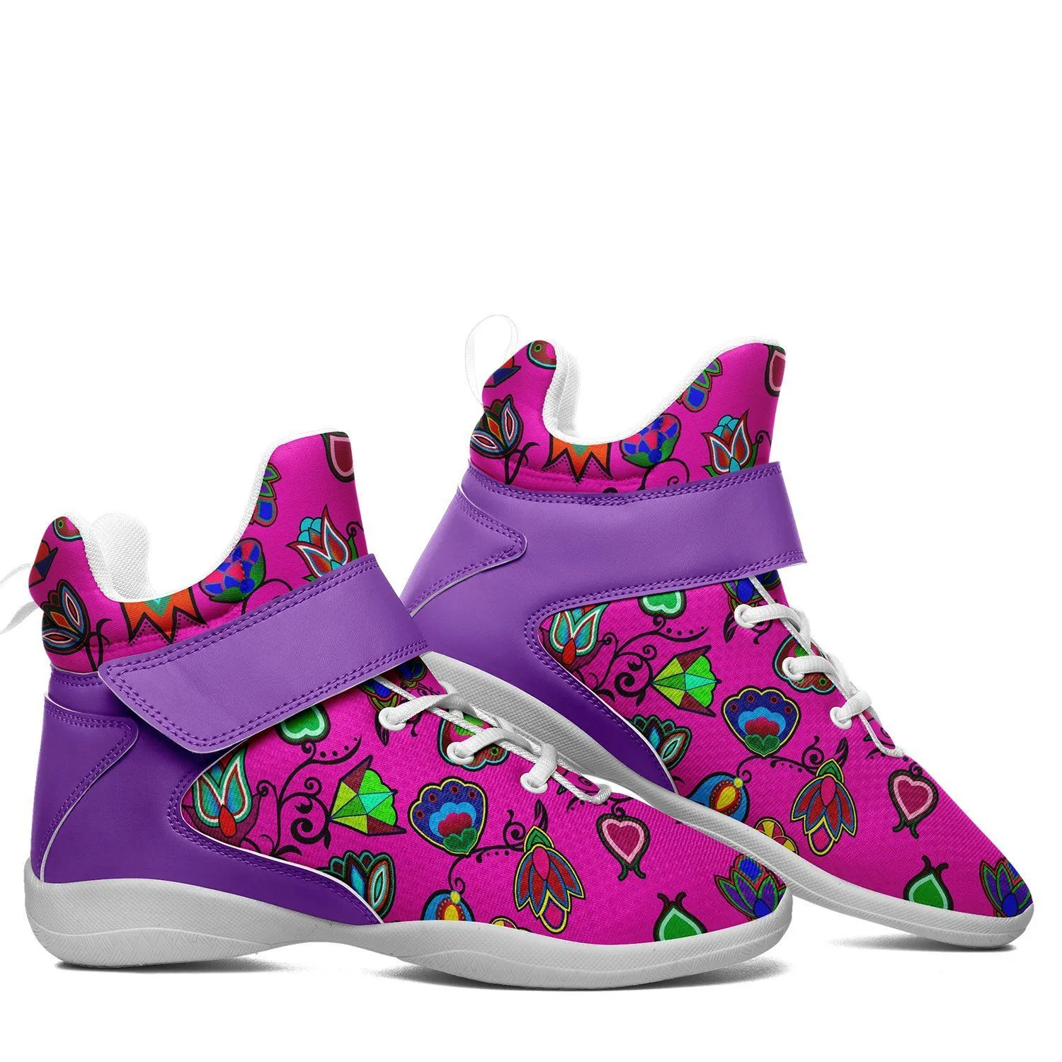 Indigenous Paisley Ipottaa Basketball / Sport High Top Shoes - White Sole