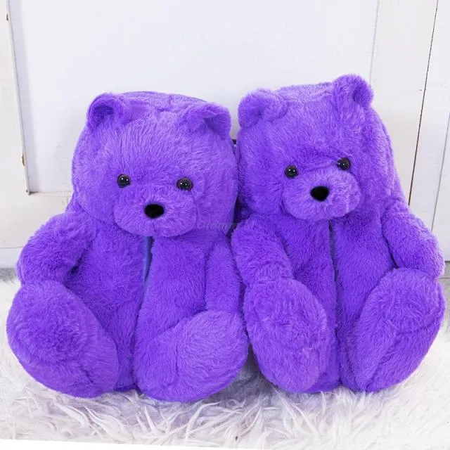 Kawaii Teddy Bear Plush Slippers