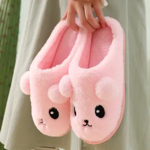 Kawaii Thick-Sole Plush Slippers