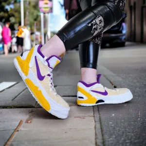 LA Lakers Kobe Bryant 7 Inspired Basketball Fan Sneaker Slippers, Custom Streetwear Crochet Shoes, Retro Low-Top Hypebeast Outfit, Rare Sneaker Plush