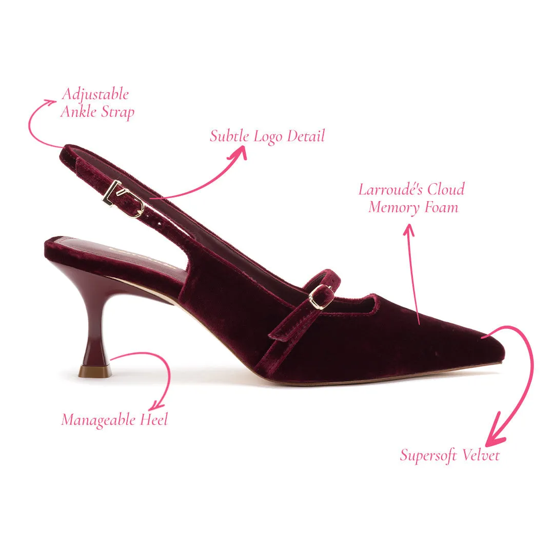 Larroude Ines Pump In Wine Velvet