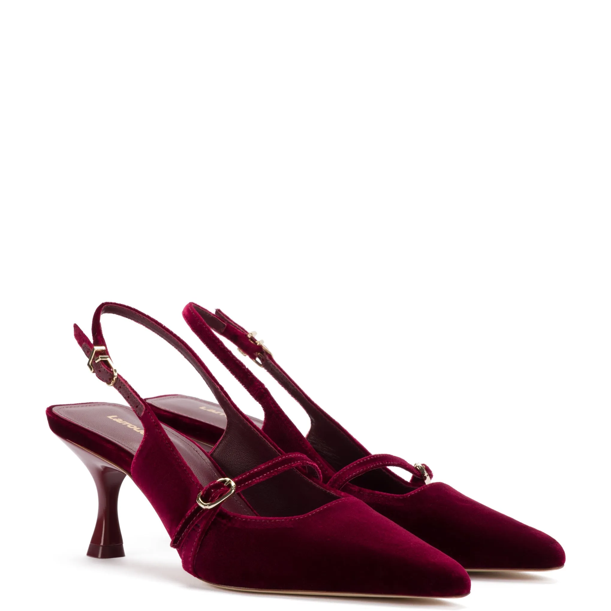 Larroude Ines Pump In Wine Velvet