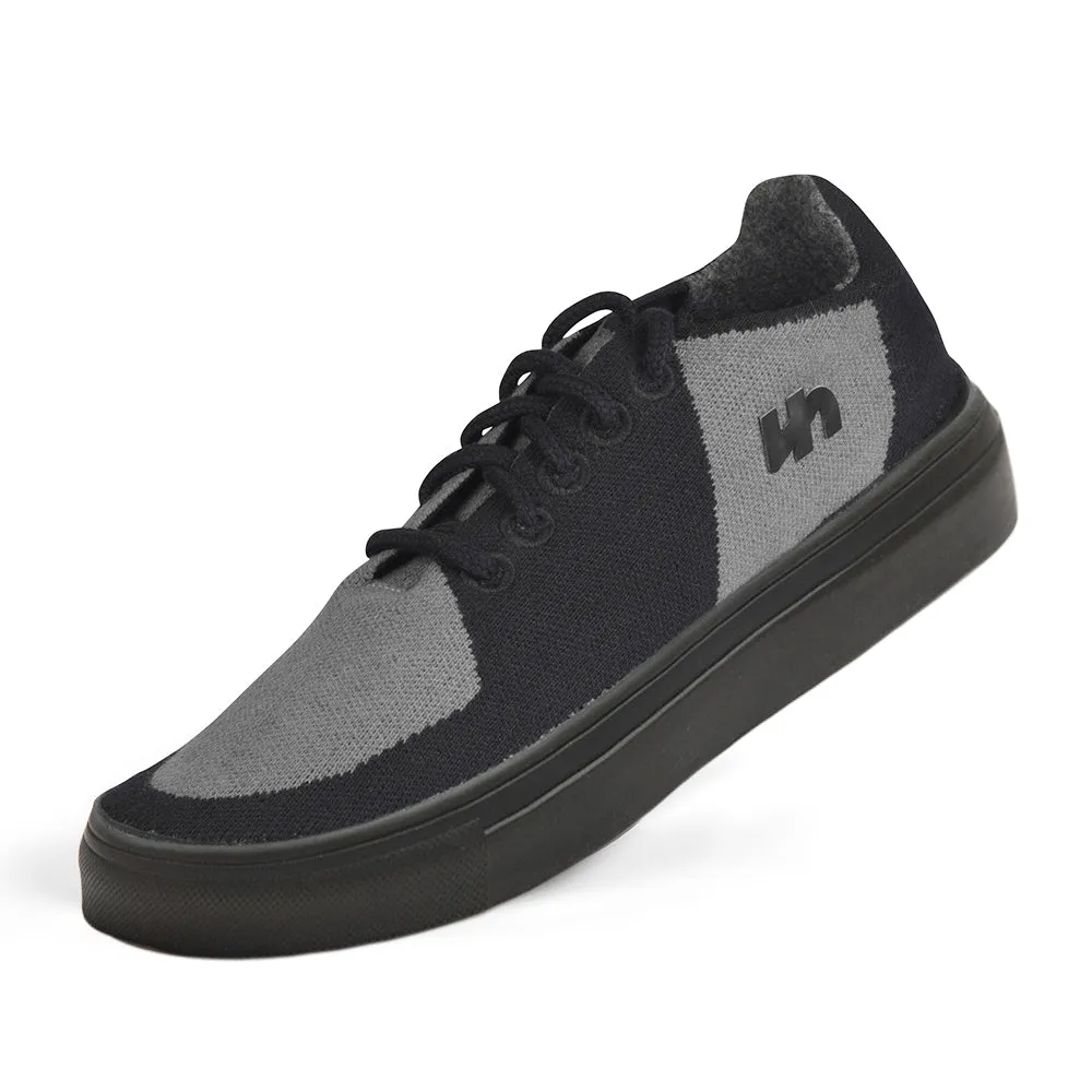 Linen Sneakers | Grey-Black (Black Sole) | Men