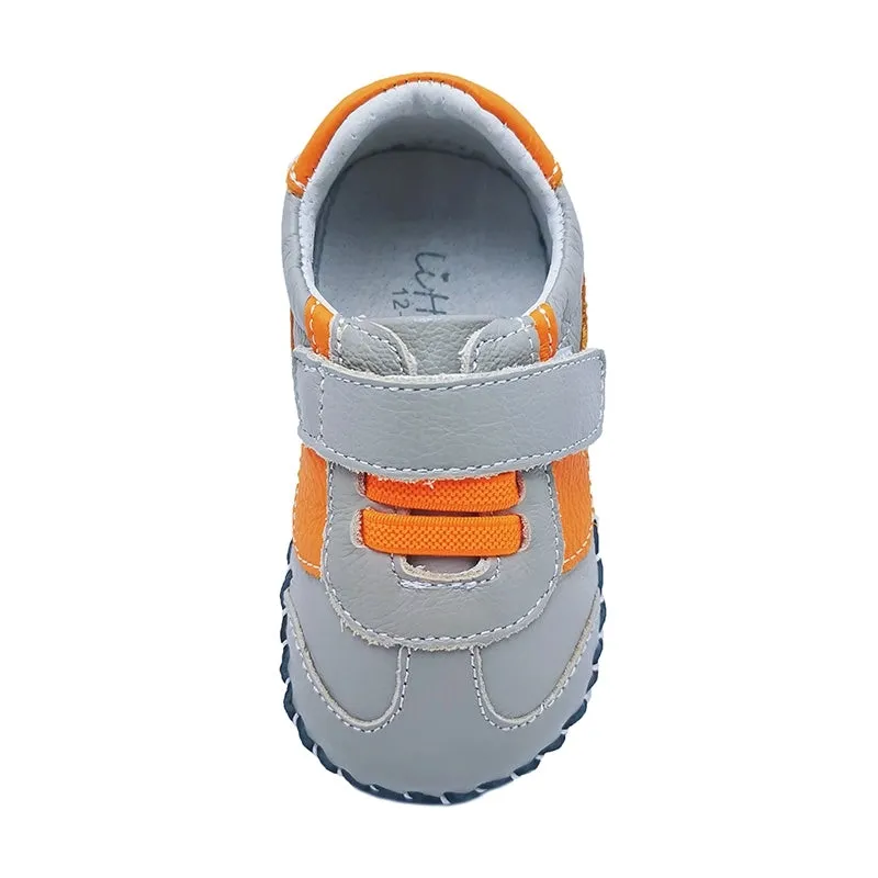 Little Chic Ben Grey Orange Decorative Baby Shoes