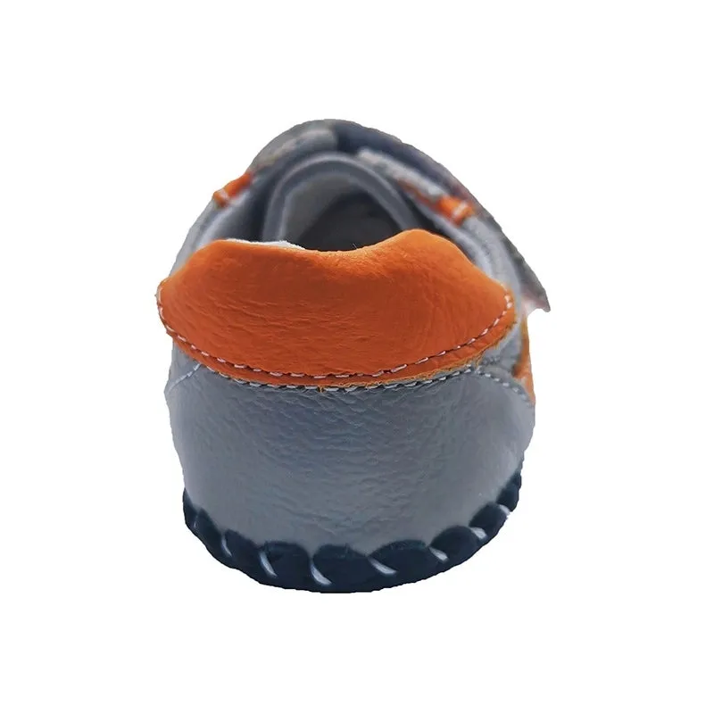 Little Chic Ben Grey Orange Decorative Baby Shoes